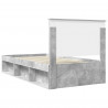 Ramka łóżka Szary beton 100 x 200 cm Lite drewno sosnowe