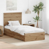 Ramka łóżka Z zagłówkiem Dąb rzemieślniczy 90 x 190 cm