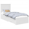 Ramka łóżka Białe i srebro 70 x 190 cm Materiał drewnopochodny