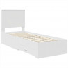 Ramka łóżka Białe i srebro 70 x 190 cm Materiał drewnopochodny