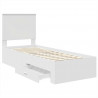 Ramka łóżka Białe i srebro 70 x 190 cm Materiał drewnopochodny
