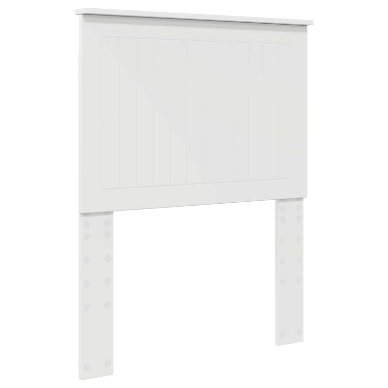 Ramka łóżka Białe i srebro 70 x 190 cm Materiał drewnopochodny