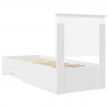 Ramka łóżka Białe i srebro 70 x 190 cm Materiał drewnopochodny