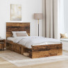 Ramka łóżka Stare drewno 100 x 200 cm Lite drewno sosnowe
