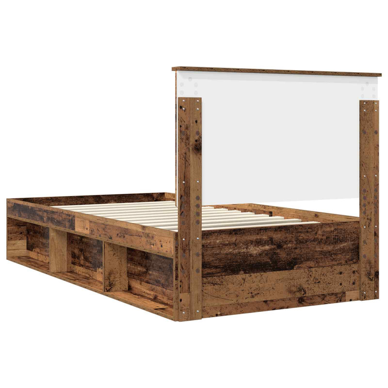 Ramka łóżka Stare drewno 100 x 200 cm Lite drewno sosnowe