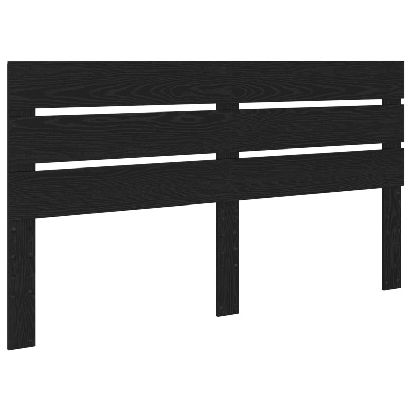 Ramka łóżka Czarny 200 x 200 cm Lite drewno sosnowe
