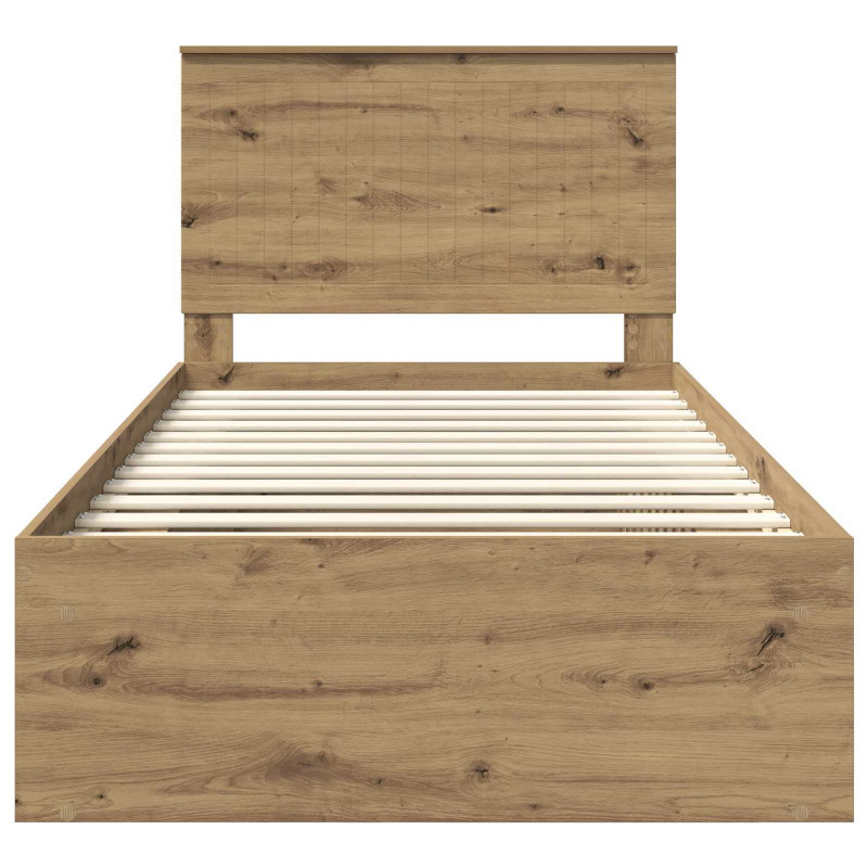 Ramka łóżka Dąb rzemieślniczy 100 x 200 cm Lite drewno sosnowe