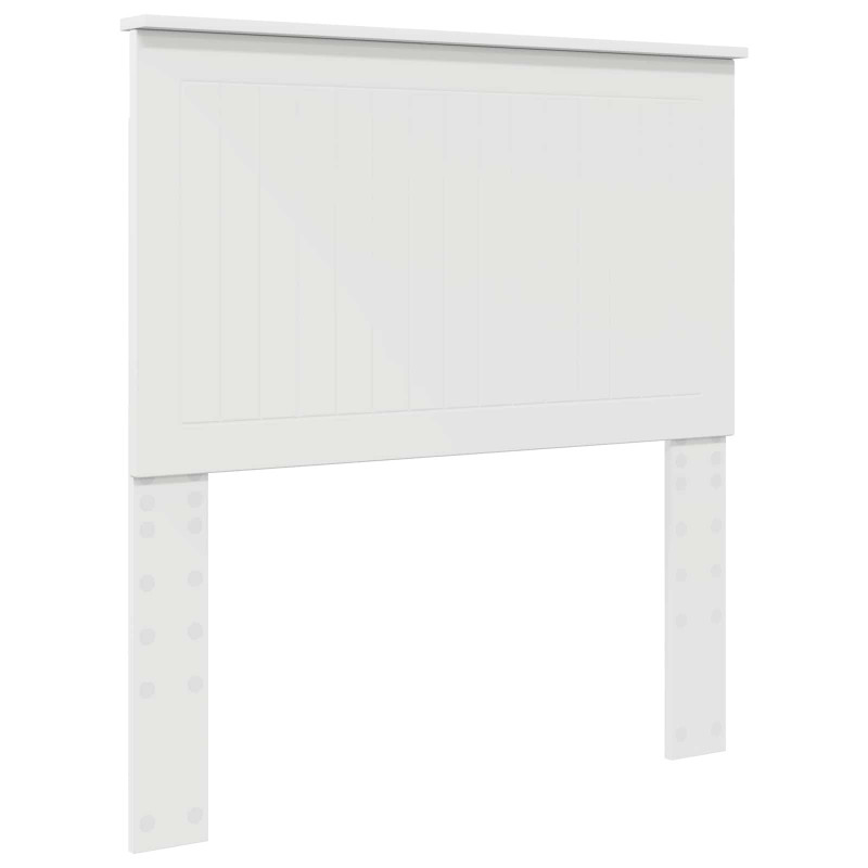 Ramka łóżka Z zagłówkiem Biały 90 x 200 cm Lite drewno sosnowe