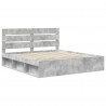 Ramka łóżka Betonowy 200 x 200 cm Lite drewno sosnowe