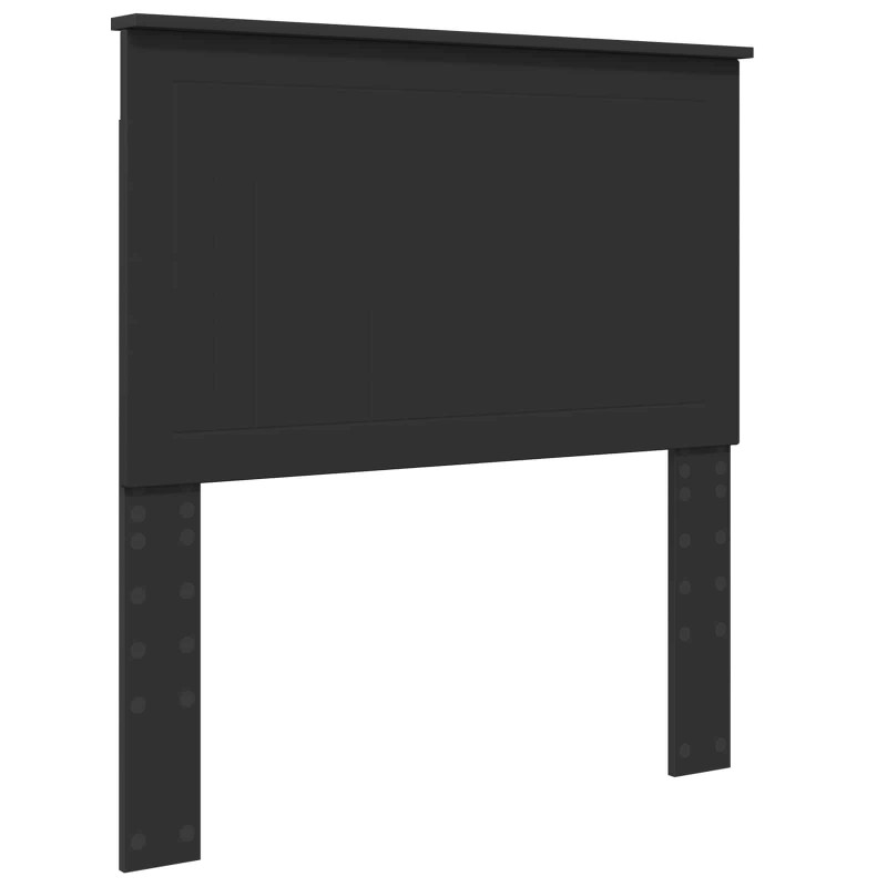 Ramka łóżka Z zagłówkiem Czarny 90 x 200 cm Lite drewno sosnowe