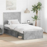 Ramka łóżka Betonowy 90 x 200 cm Lite drewno sosnowe