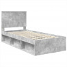 Ramka łóżka Betonowy 90 x 200 cm Lite drewno sosnowe