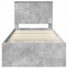 Ramka łóżka Betonowy 90 x 200 cm Lite drewno sosnowe