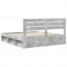 Ramka łóżka Betonowy 200 x 200 cm Lite drewno sosnowe