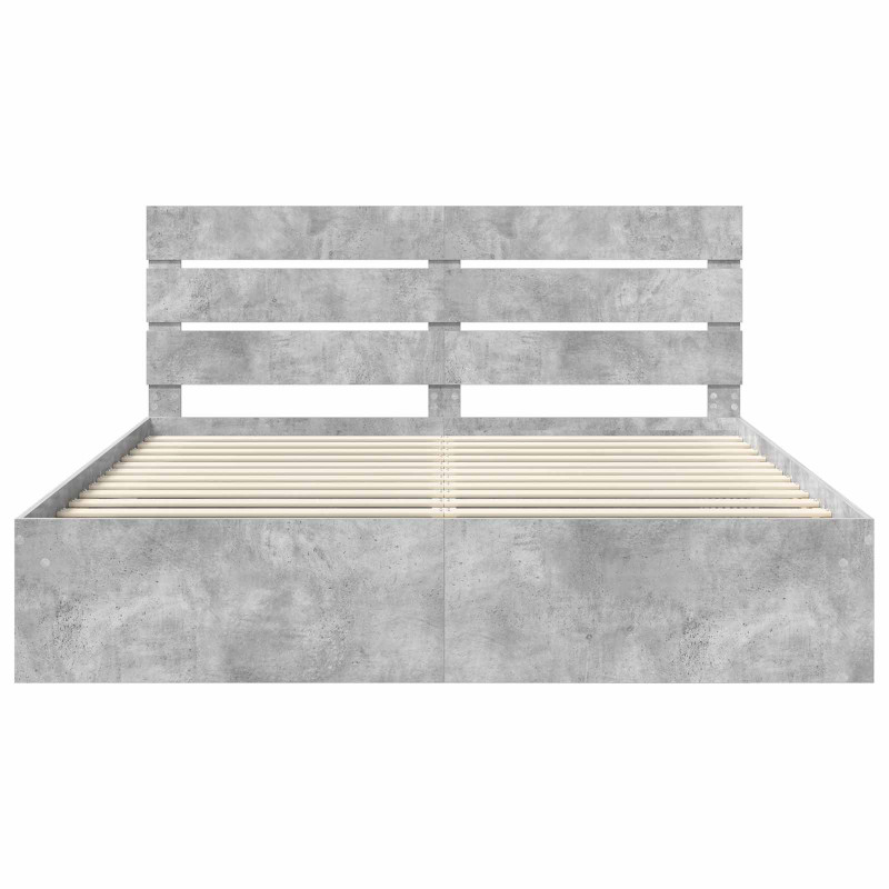 Ramka łóżka Betonowy 180 x 200 cm Lite drewno sosnowe