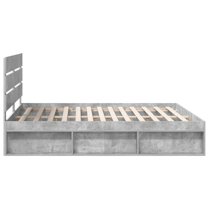 Ramka łóżka Betonowy 180 x 200 cm Lite drewno sosnowe
