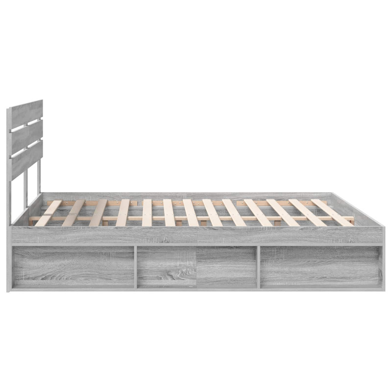 Ramka łóżka Szary Sonoma 200 x 200 cm Lite drewno sosnowe