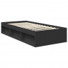 Ramka łóżka Z zagłówkiem Czarny 90 x 190 cm Lite drewno sosnowe