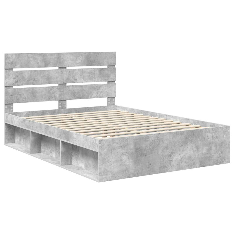 Ramka łóżka Betonowy 160 x 200 cm Lite drewno sosnowe