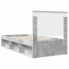 Ramka łóżka Szary beton 90 x 190 cm Lite drewno sosnowe