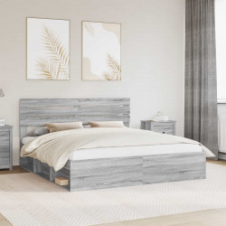 Ramka łóżka Szary Sonoma 180 x 200 cm Lite drewno sosnowe