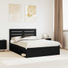 Ramka łóżka Czarny 160 x 200 cm Lite drewno sosnowe