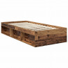 Ramka łóżka Stare drewno 90 x 190 cm Lite drewno sosnowe