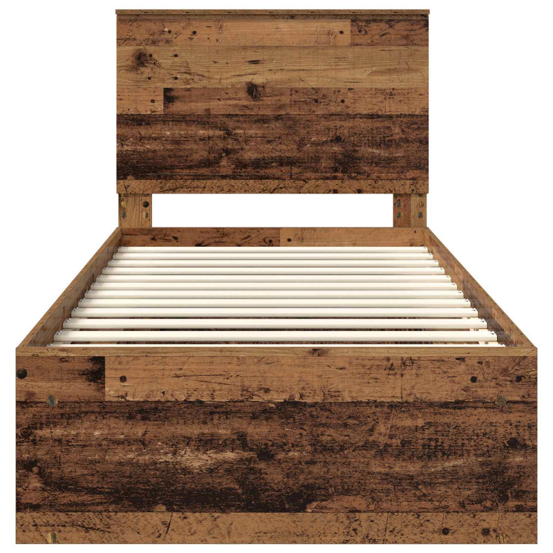 Ramka łóżka Stare drewno 90 x 190 cm Lite drewno sosnowe