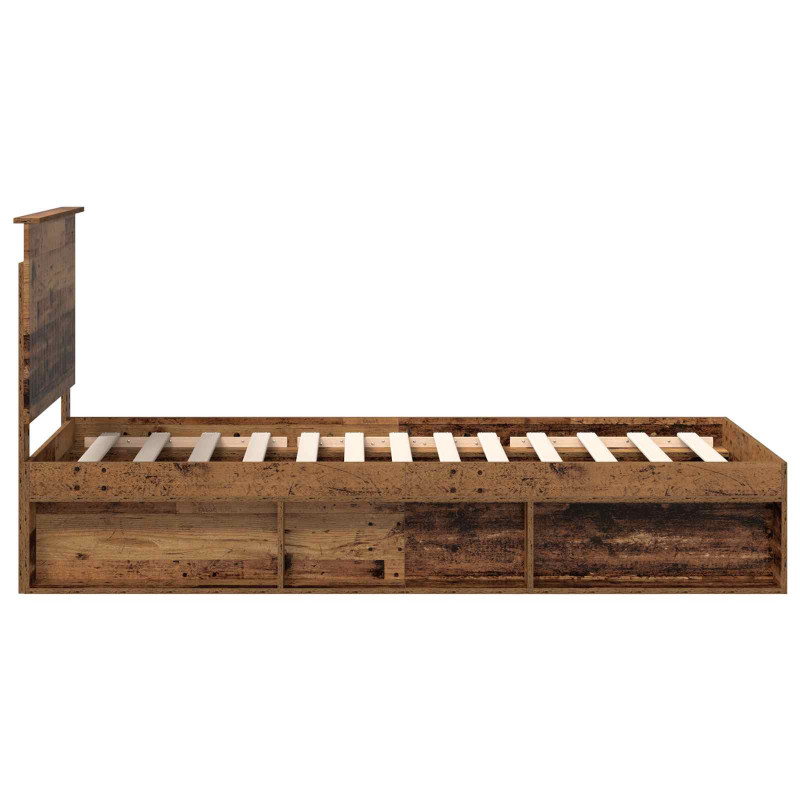 Ramka łóżka Stare drewno 90 x 190 cm Lite drewno sosnowe