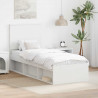 Ramka łóżka Z zagłówkiem Biały 75 x 190 cm Lite drewno sosnowe
