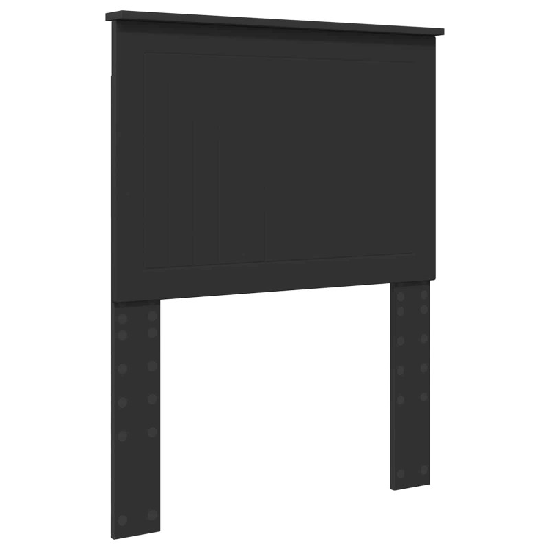 Ramka łóżka Z zagłówkiem Czarny 75 x 190 cm Lite drewno sosnowe