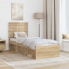 Ramka łóżka Dąb Sonoma 75 x 190 cm Lite drewno sosnowe