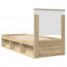 Ramka łóżka Dąb Sonoma 75 x 190 cm Lite drewno sosnowe