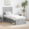 Ramka łóżka Szary beton 75 x 190 cm Lite drewno sosnowe