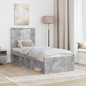 Ramka łóżka Szary beton 75 x 190 cm Lite drewno sosnowe