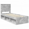 Ramka łóżka Szary beton 75 x 190 cm Lite drewno sosnowe