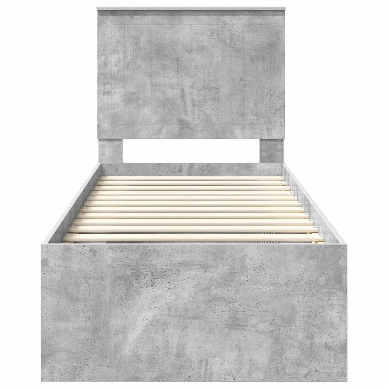 Ramka łóżka Szary beton 75 x 190 cm Lite drewno sosnowe