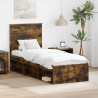 Ramka łóżka Dąb wędzony 75 x 190 cm Lite drewno sosnowe