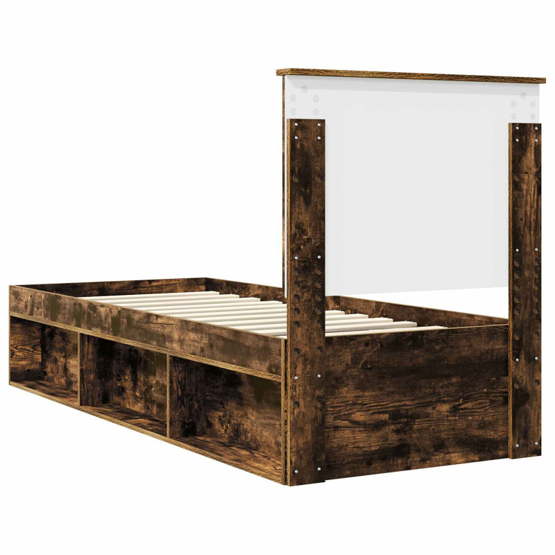 Ramka łóżka Dąb wędzony 75 x 190 cm Lite drewno sosnowe