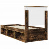 Ramka łóżka Dąb wędzony 75 x 190 cm Lite drewno sosnowe