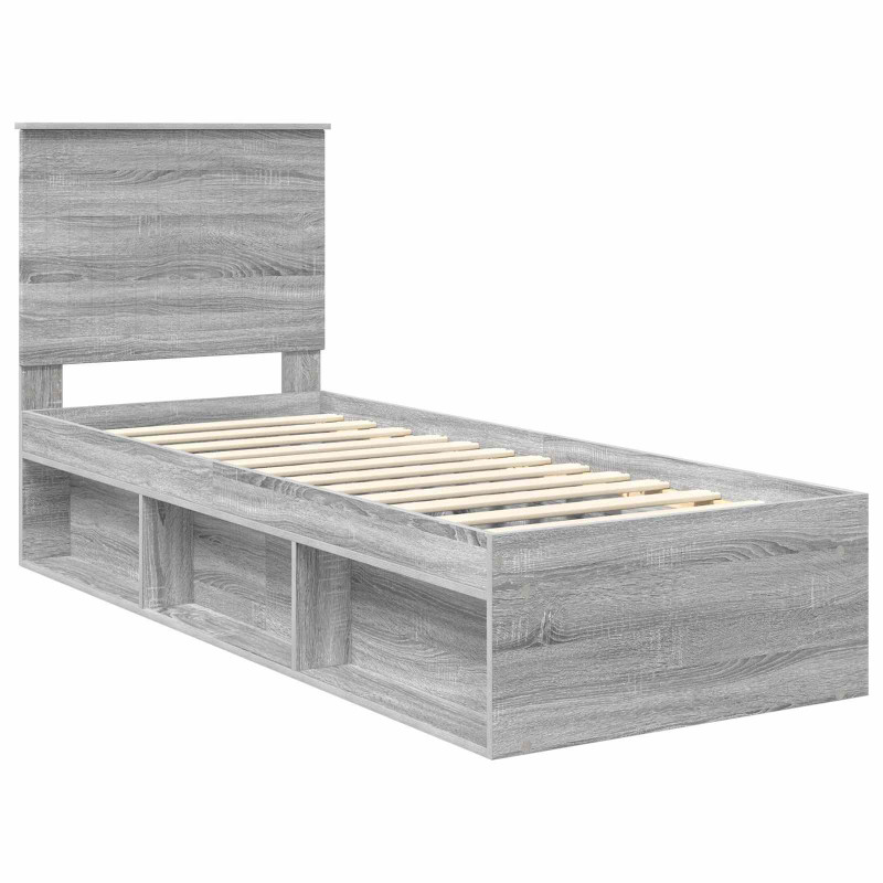 Ramka łóżka Szary Sonoma 75 x 190 cm Lite drewno sosnowe