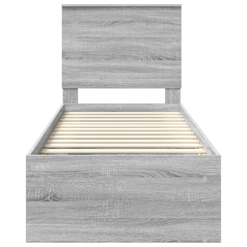 Ramka łóżka Szary Sonoma 75 x 190 cm Lite drewno sosnowe