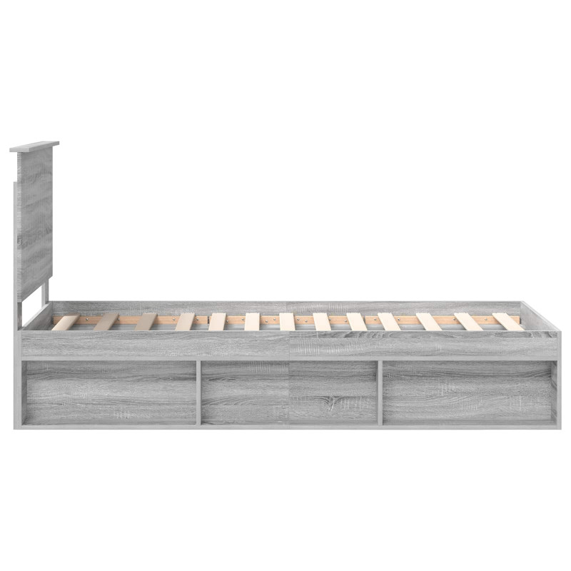 Ramka łóżka Szary Sonoma 75 x 190 cm Lite drewno sosnowe