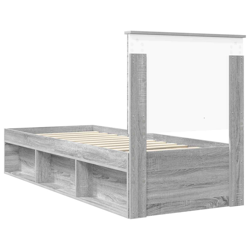 Ramka łóżka Szary Sonoma 75 x 190 cm Lite drewno sosnowe