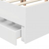 Ramka łóżka Z zagłówkiem Biały 200 x 200 cm Drewno inżynieryjne