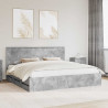 Ramka łóżka Betonowy szary 200 x 200 cm Drewno inżynieryjne