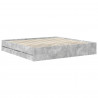 Ramka łóżka Betonowy szary 200 x 200 cm Drewno inżynieryjne