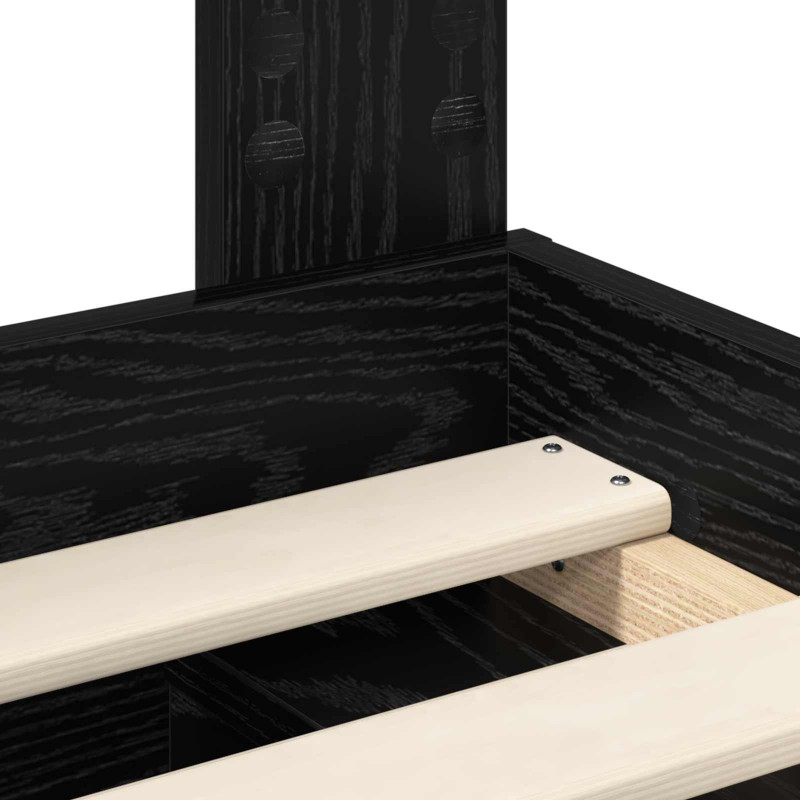 Ramka łóżka Czarny 140 x 190 cm Lite drewno sosnowe