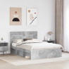 Ramka łóżka Betonowy 140 x 190 cm Lite drewno sosnowe