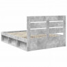 Ramka łóżka Betonowy 140 x 190 cm Lite drewno sosnowe